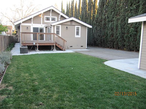 Backyard facing house