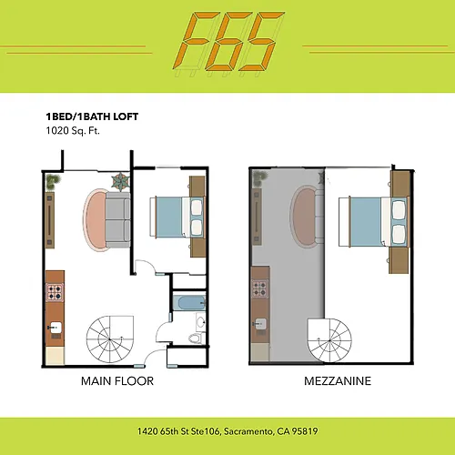 Floor plan 1 Bed / Loft