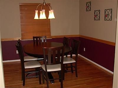 hdwd floor dining opens to kitchen and living room