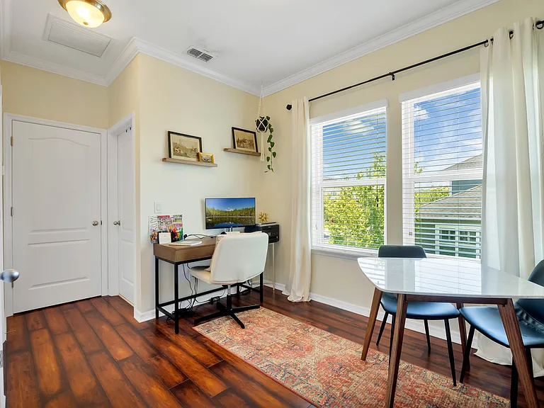Space for a desk and dining table