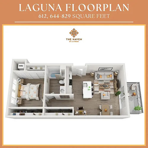 Floor plan Laguna - 1x1