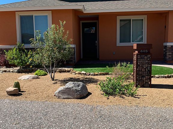 A direct view of the front of the home.