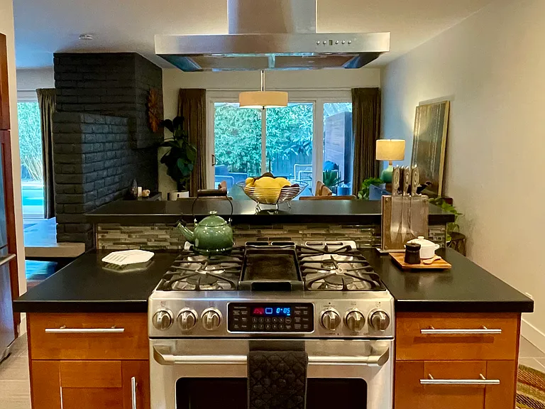 Gourmet kitchen with gas range