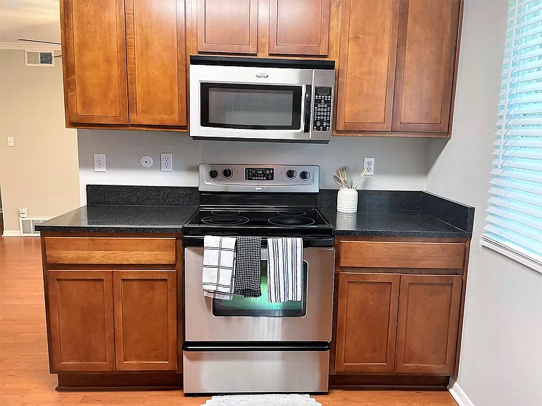 Kitchen with granite countertops
