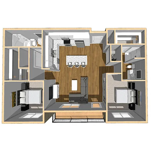 Floor plan D 1148 SF