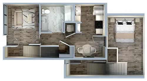 Floor plan 1Bed/1Bath_Loft-1BLB