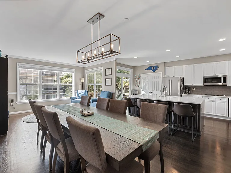 Open dining and kitchen