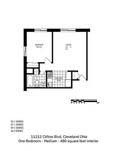 Floor plan 1 Bedroom Standard