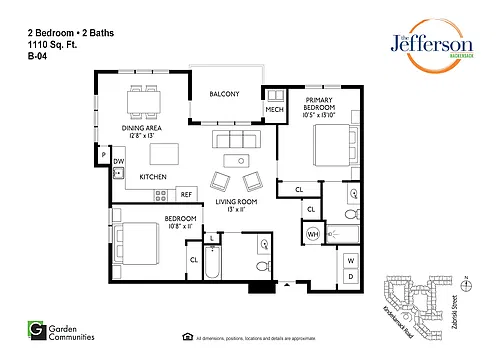 Floor plan B-04 Two Bedroom