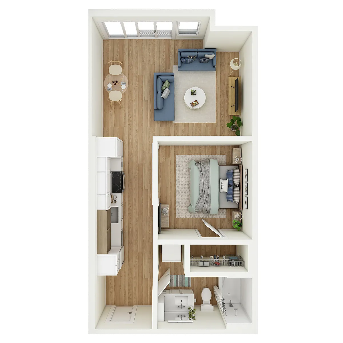 Floor plan 1 Bed 1 Bath - a55.1