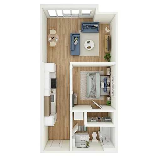 Floor plan 1 Bed 1 Bath - a55.1