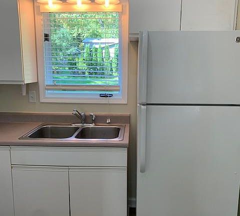 Kitchen sink and fridge