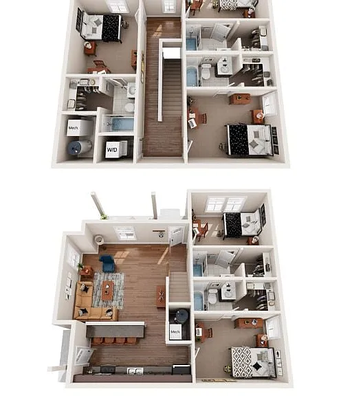 Explore this contemporary duplex designed for luxurious living with ample space and modern amenities. Explore this contemporary duplex designed for luxurious living with ample space and modern amenities.