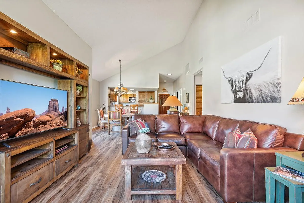 Comfortable seating and 50" TV with streaming service - 10019 E Mountain View Rd #2049