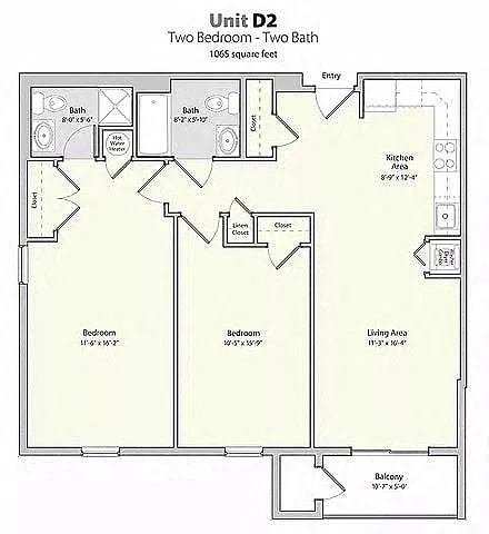 Floor plan 2 Bedroom D2