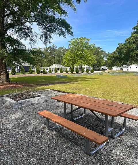 New picnic tables and firepits