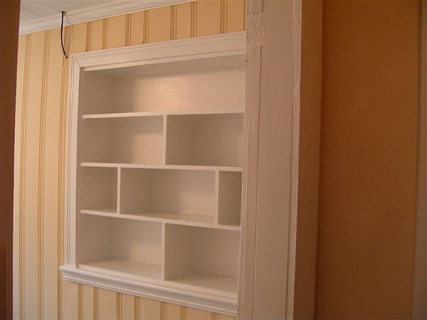 built-in bookcase in living room