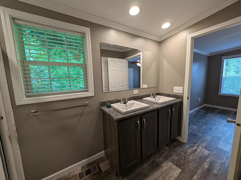 Double sink vanity in master bath