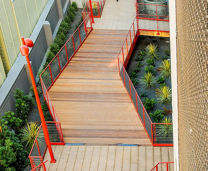 The outdoor boardwalk is perfect for an afternoon stroll