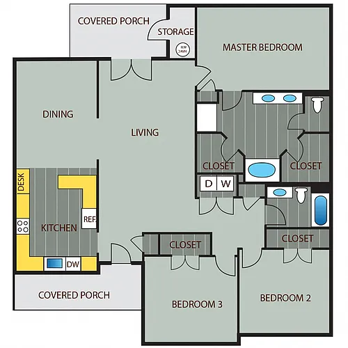 Floor plan 3 Bedroom Duplex