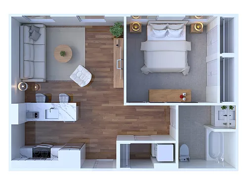 Floor plan 1BR - 1BTH