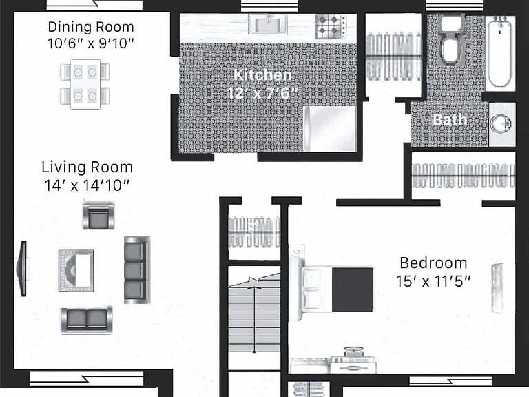 1x1 First Floor