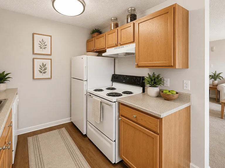 A Standard Kitchen at Greentree Village Apartments