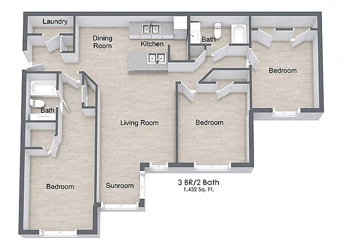 Floor plan Three Bedroom