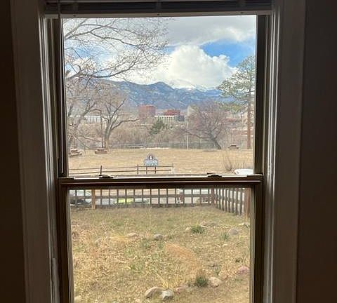 View from bedroom 1, Pikes Peak and city