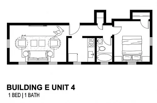 Floor plan 1 Bed - 1 Bath