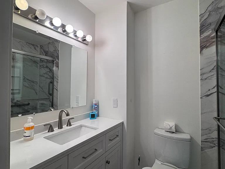 Closer view of Bathroom 2 and vanity.