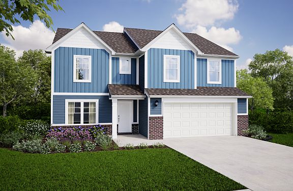 Elevation D - Shown with Brick Option B
