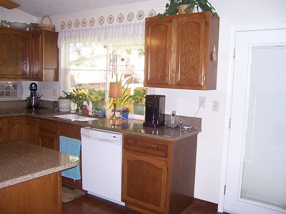 kitchen with view to deck