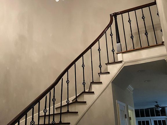 Foyer with crystal chandelier