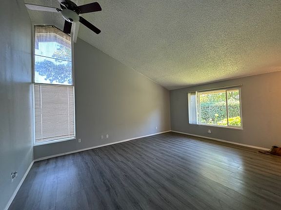 Family room with vaulted ceilings