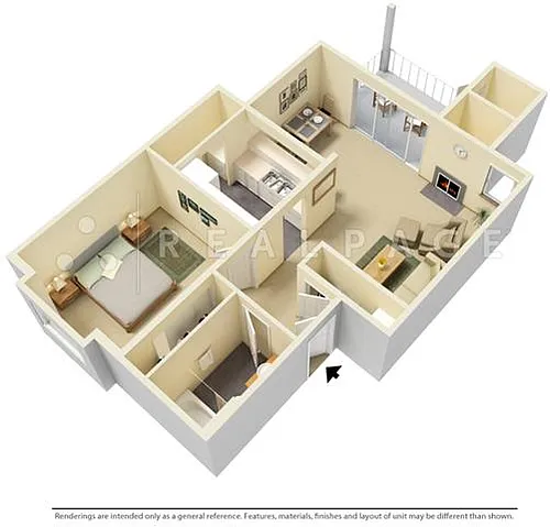 Floor plan 1 Bed 1 Bath