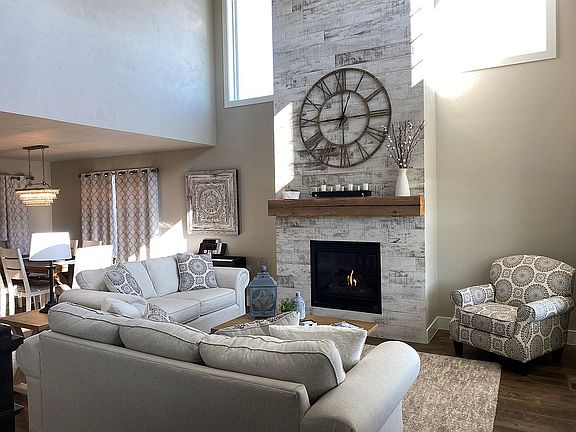 Two story living room