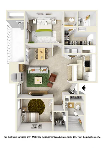 Floor plan Small Two Bed Two Bath