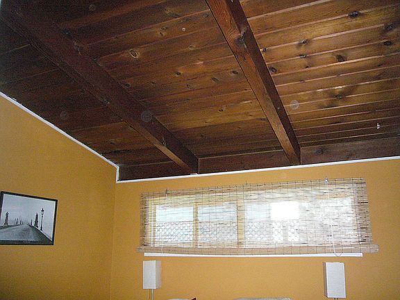 Vaulted wood ceiling