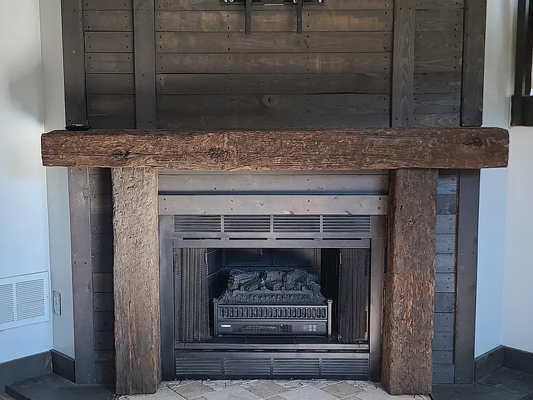 electric fireplace and TV mount