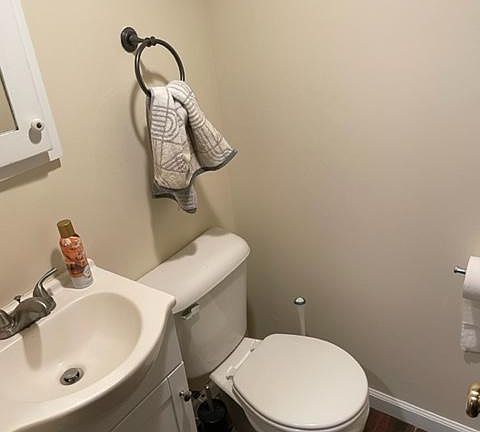 1/2 bath on first floor