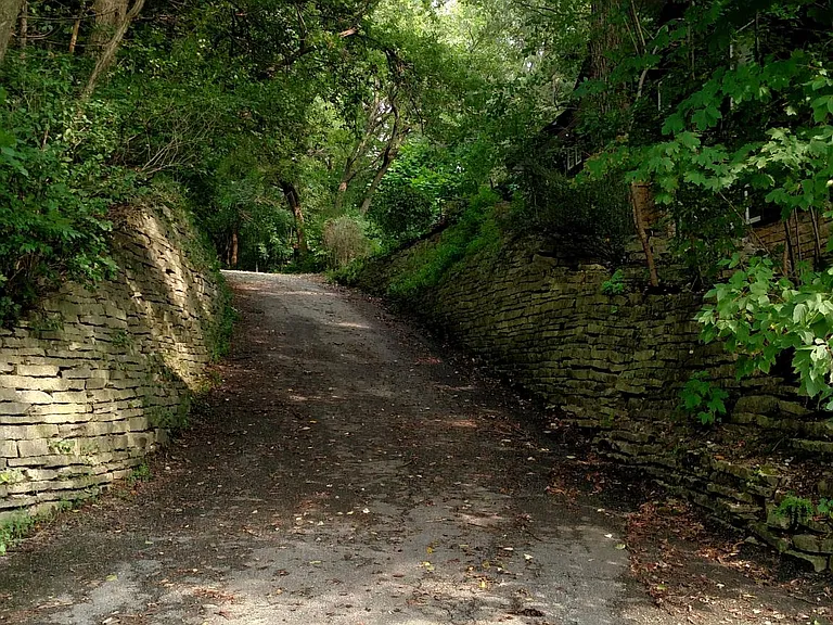 Driveway down to house