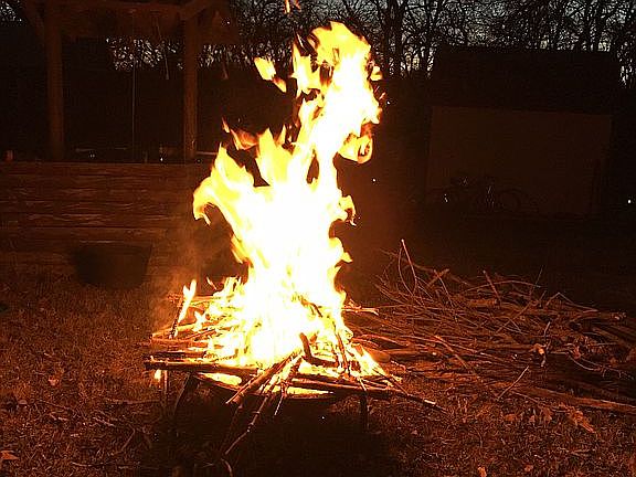 Build your campfire at night