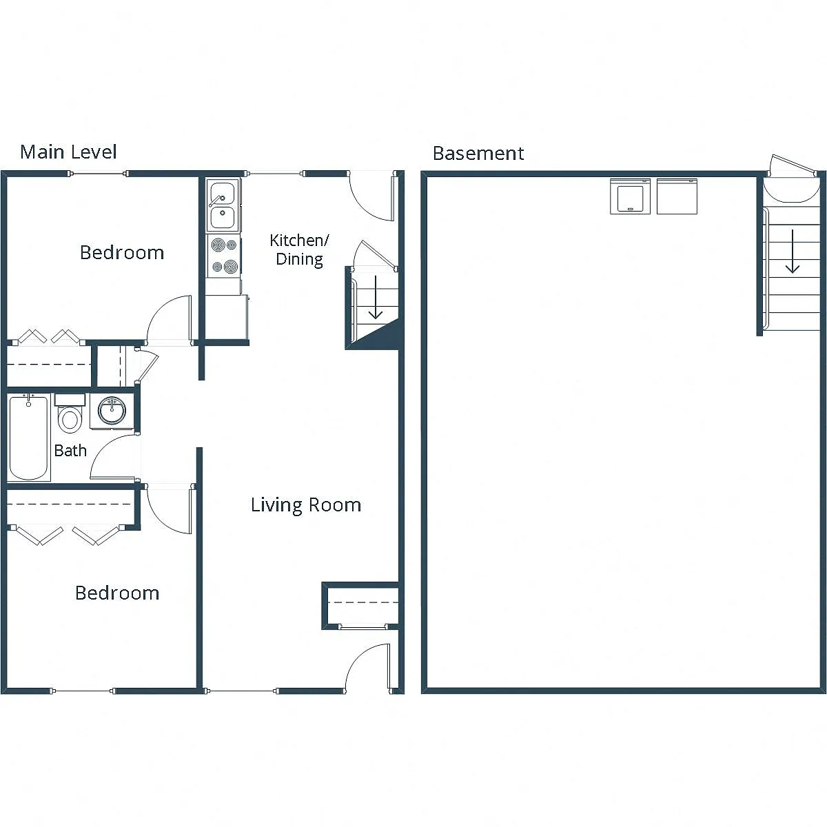 Floor plan Two Bedroom 21D