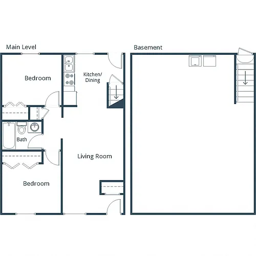 Floor plan Two Bedroom 21D