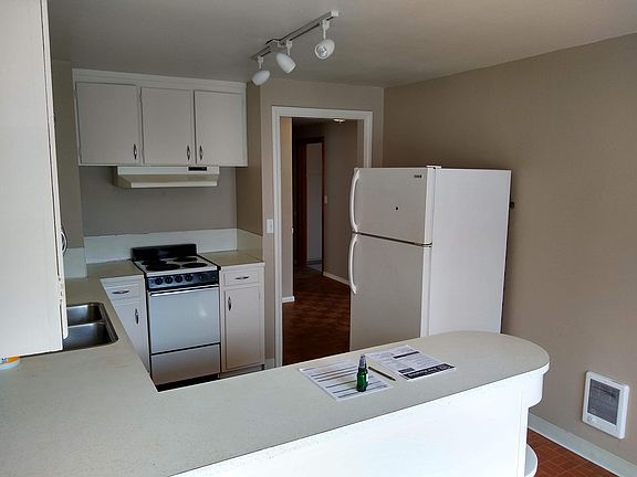 Kitchen and doorway to hall