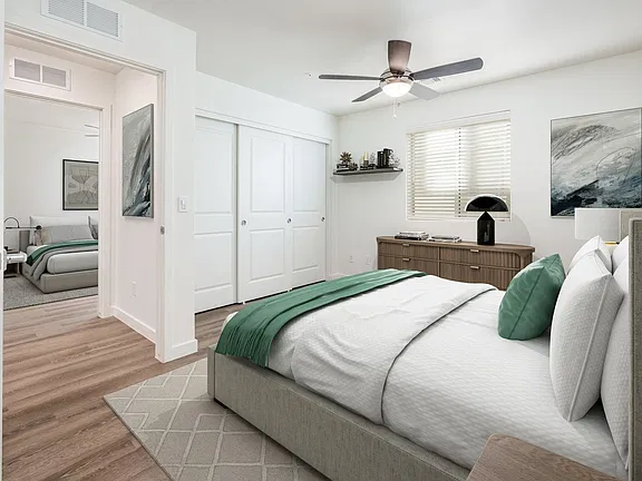 Furnished bedroom shown — representative home at Deer Valley 24.