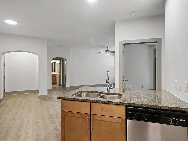 Open concept living and dining area