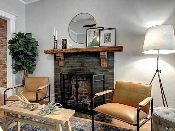 Original fireplace with mantel