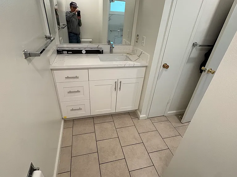 Bath fresh paint, new recessed lighting, new fan, new counter top quartz, new sink, new sink faucet.